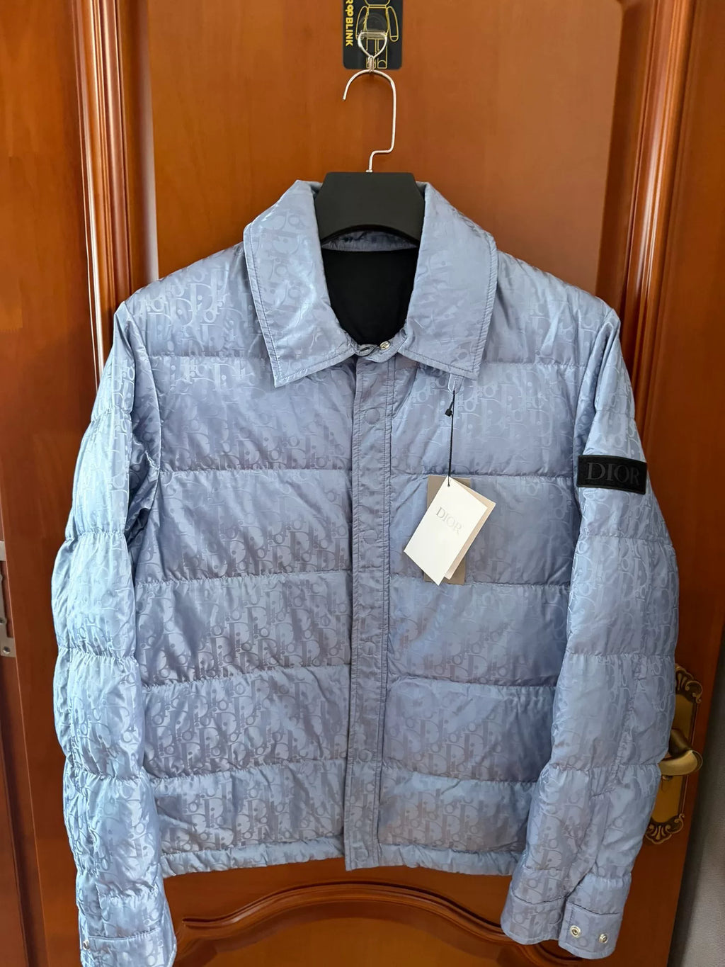 Dior Blue All-Over Logo Zip-Up Jacket