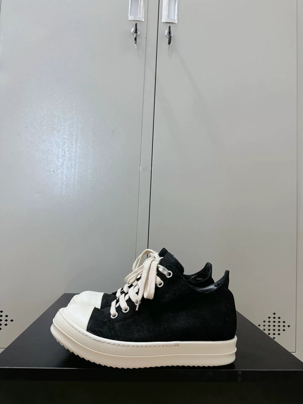 Rick Owens Black Suede Large Converse Sneakers