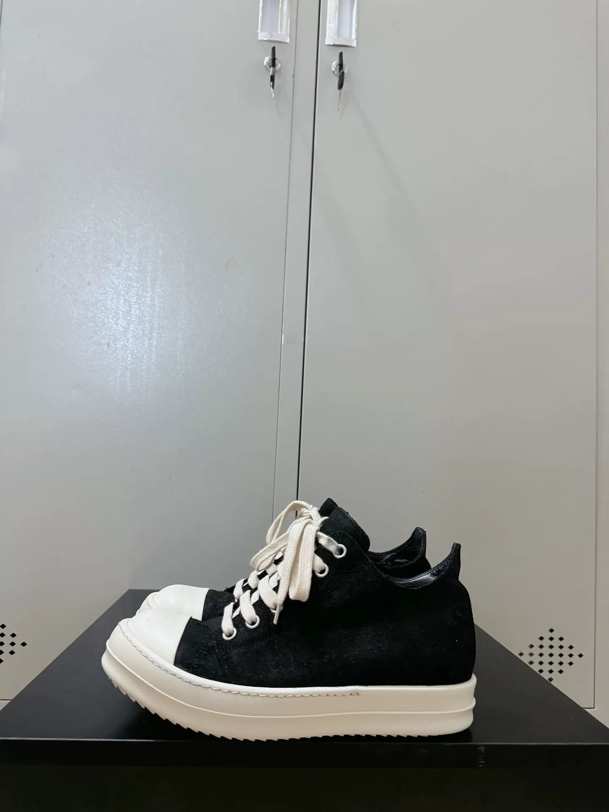 Rick Owens Black Suede Large Converse Sneakers