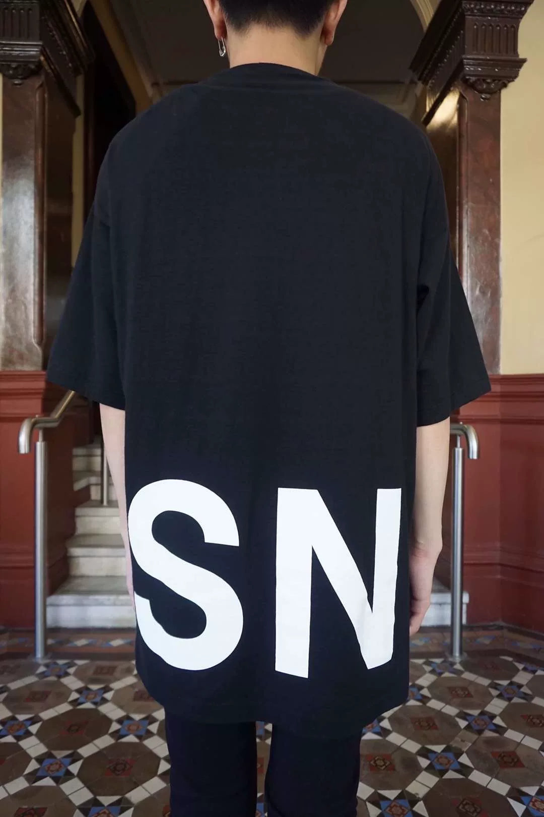 Undercover SS18 Black Eyes SN Spiritual Noise Print Oversized Cotton T-Shirt