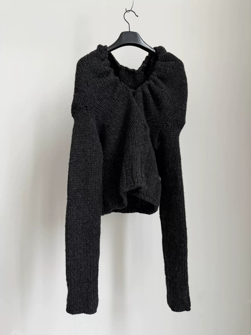 Dries van Noten 2000 Chunky Knit Pullover with Back Neck Stacking Sweater