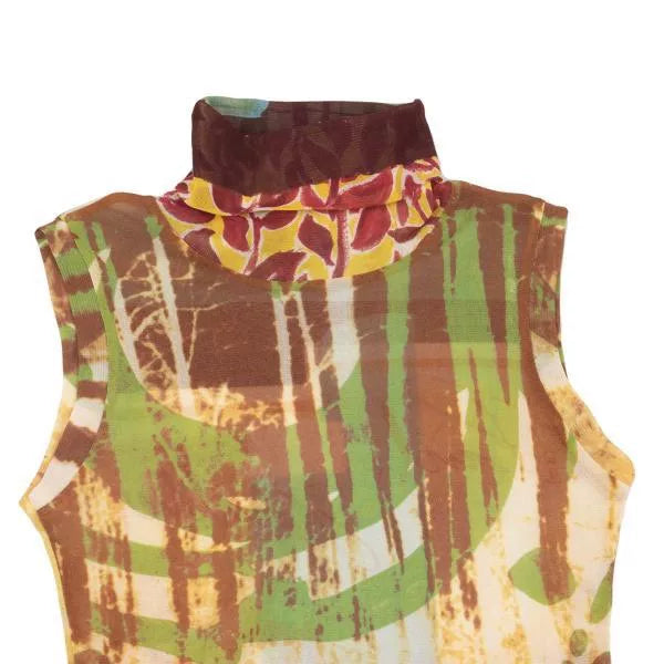 Jean Paul Gaultier Vintage Yellow Floral Mesh Top