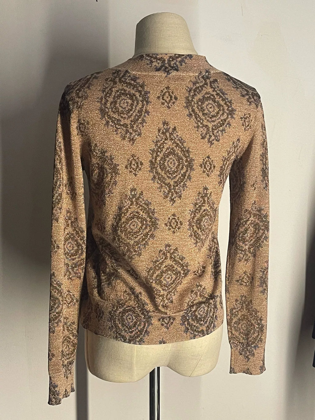 Dries Van Noten Gold Thread Fine Sparkle Knit Cardigan