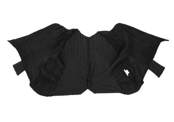 Issey Miyake Vintage Black Lace Pleated Top