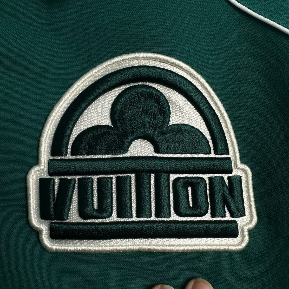 Louis Vuitton Dark Green Three-Flower Embroidered Logo Jacket
