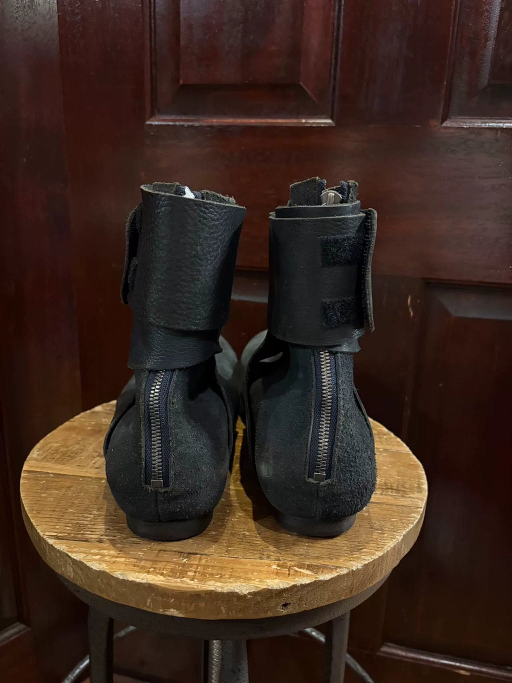 The Viridi-anne Black Suede Wrap Boots