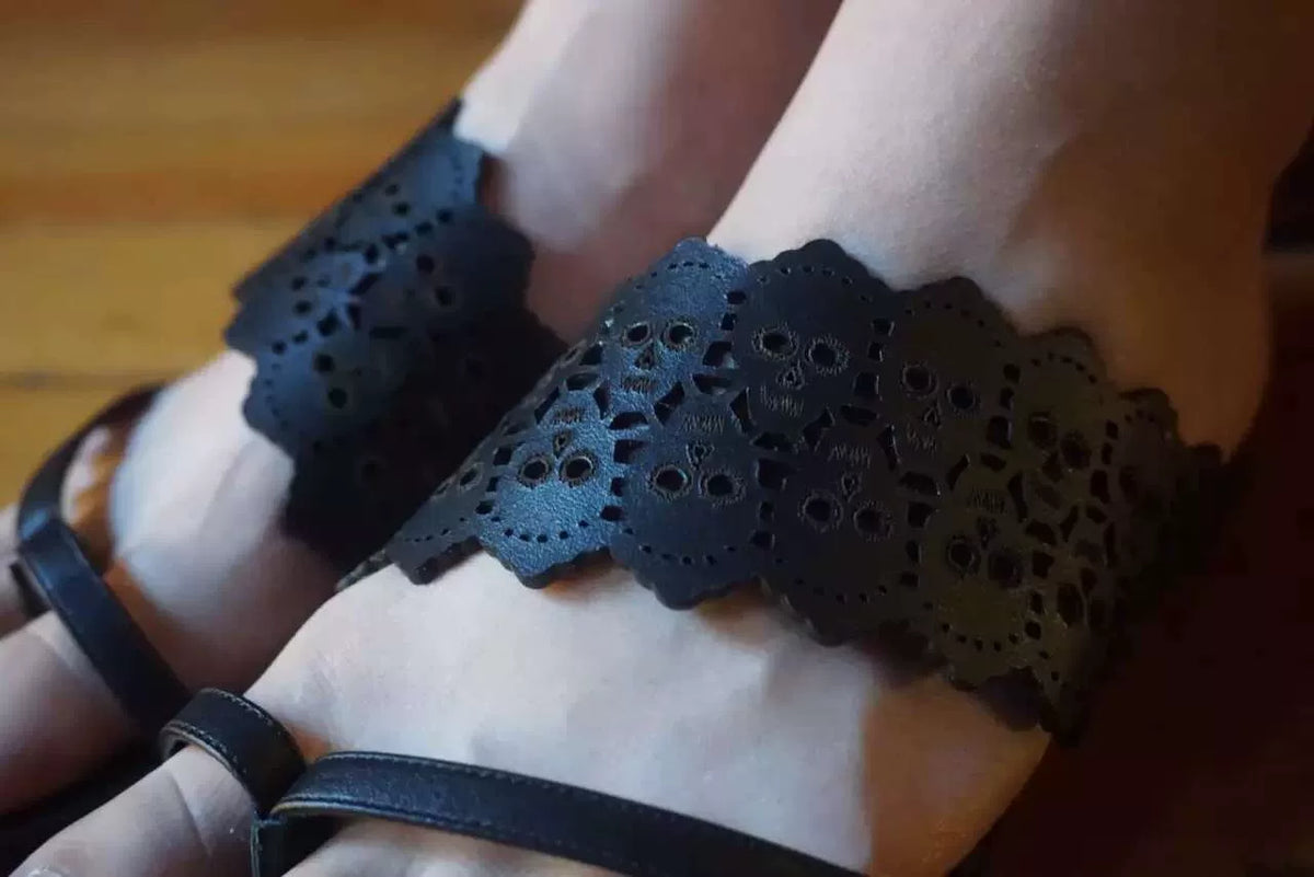 Alexander McQueen SS16 Multi-Skull Carved Lambskin Sandals