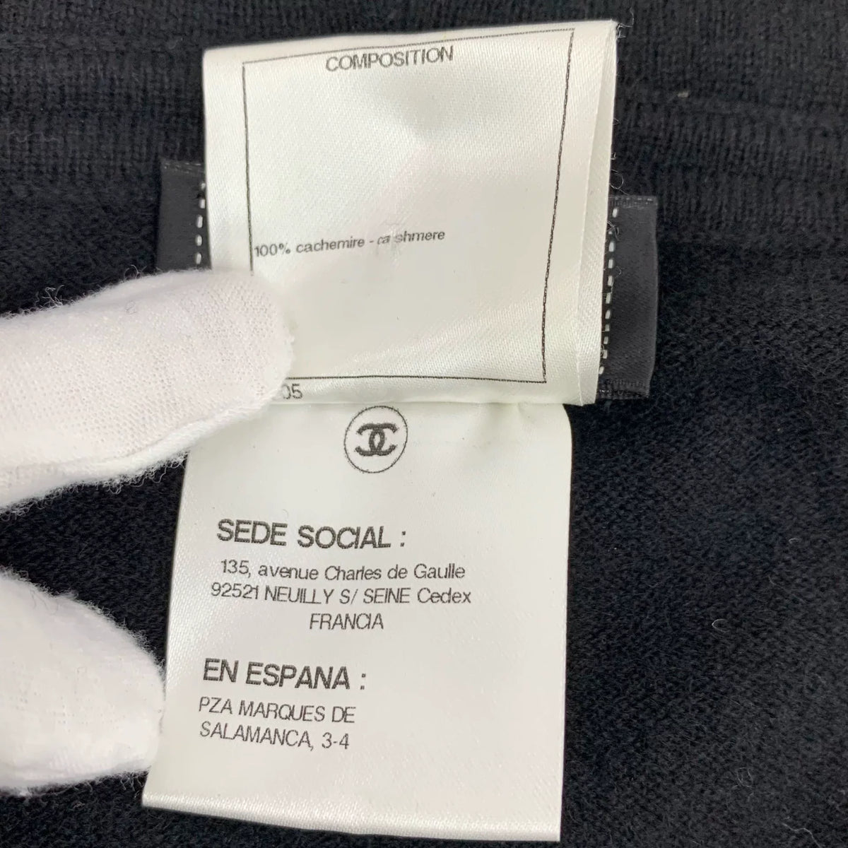 Chanel Black Goat Cashmere Hooded Drawstring Zip-Up Long-Sleeve Jacket