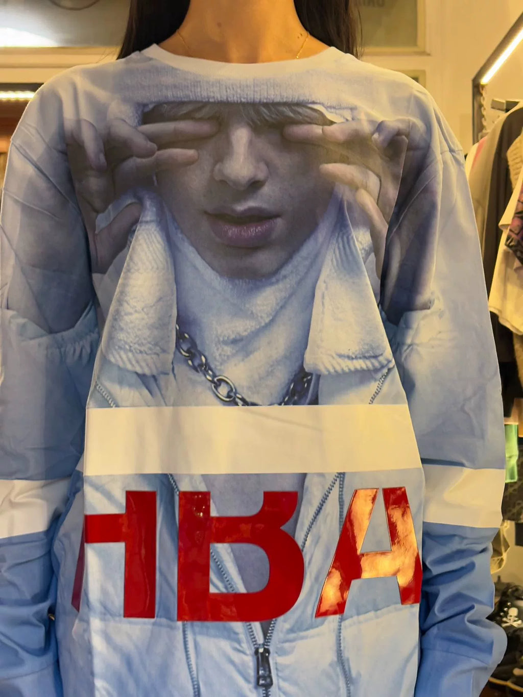 HBA Hood By Air FW15  Allover Seven Wonders Long Sleeve Cotton Tee