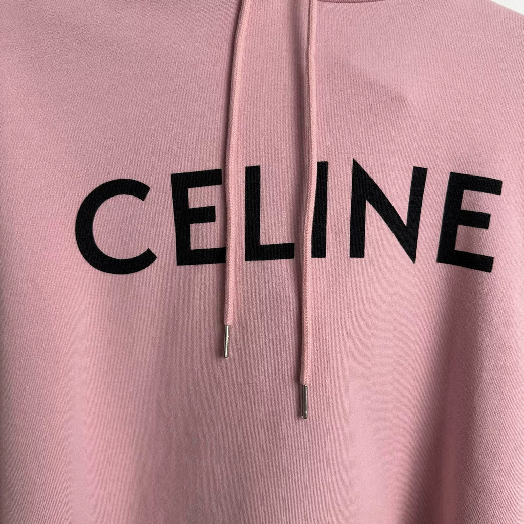 Celine Large Logo Fleece Hooded Sweater