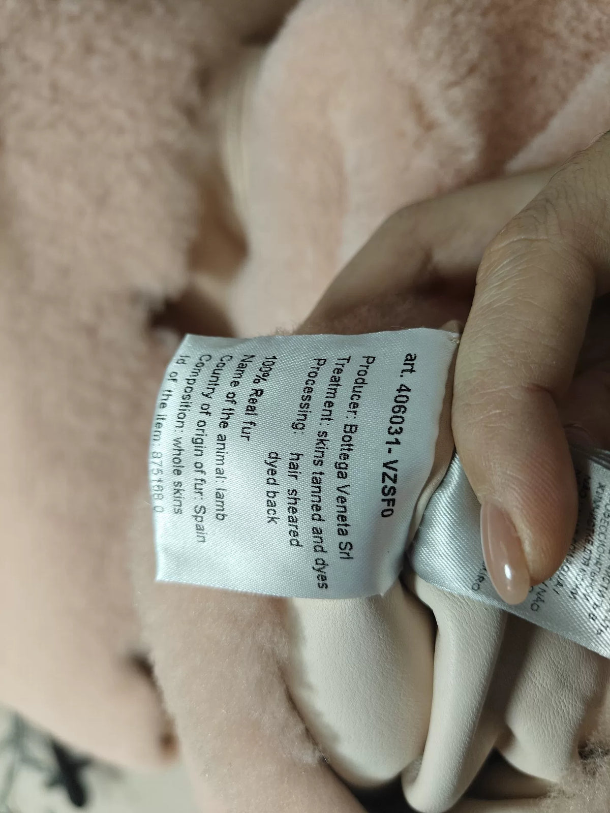 Bottega Veneta Pink Shearling Long Coat