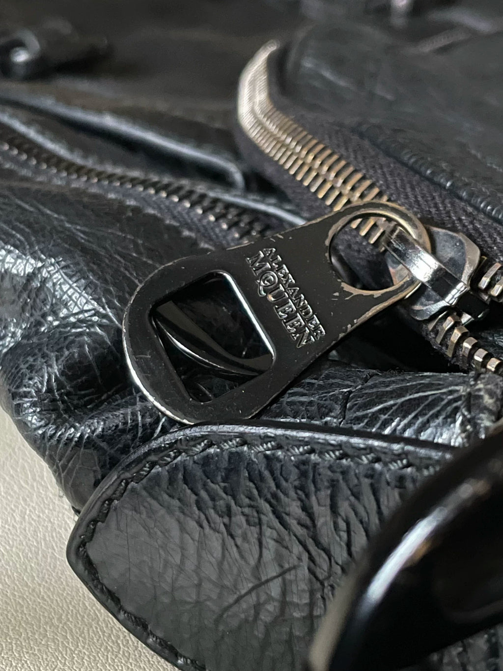 Alexander McQueen Mainline Oiled Wax Leather Saddle Bag