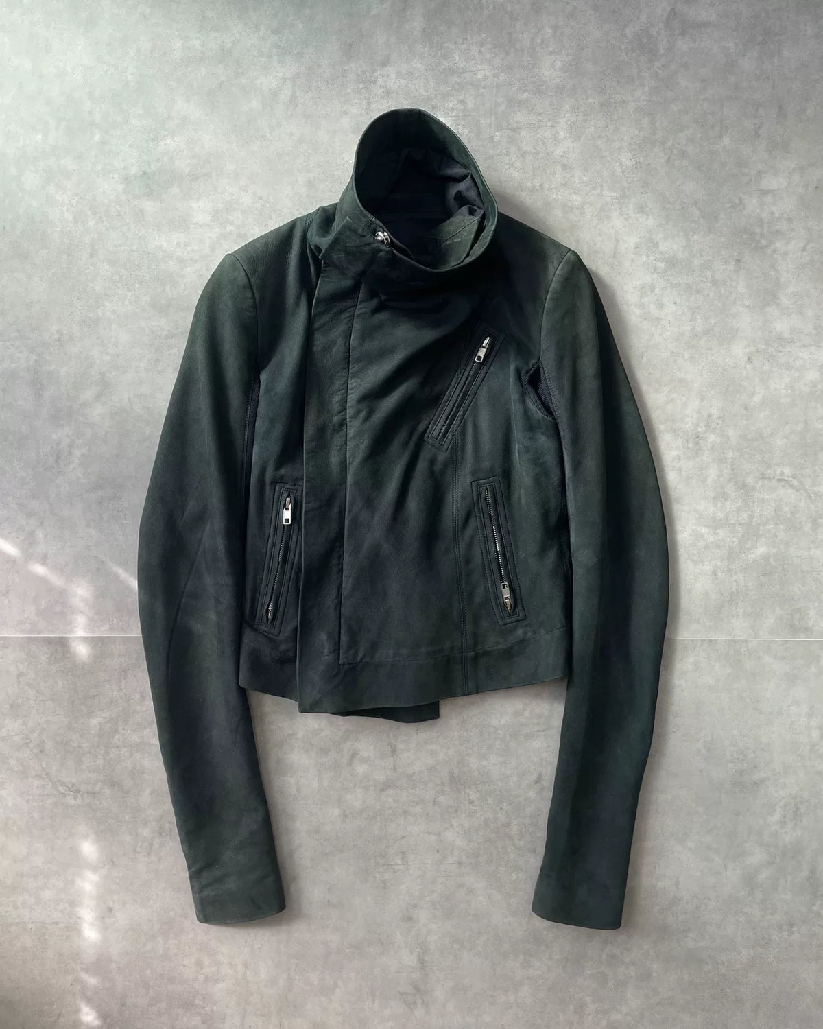 Rick Owens AW15 Lambskin Zip-Up Turtleneck Jacket