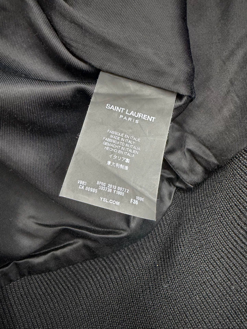 Saint Laurent Black White Color-Block Baseball Jacket