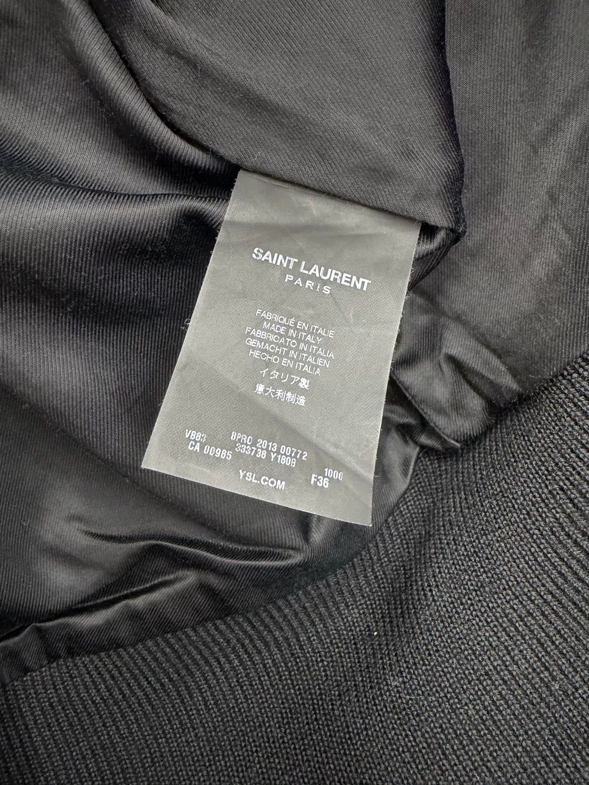 Saint Laurent Black White Color-Block Baseball Jacket