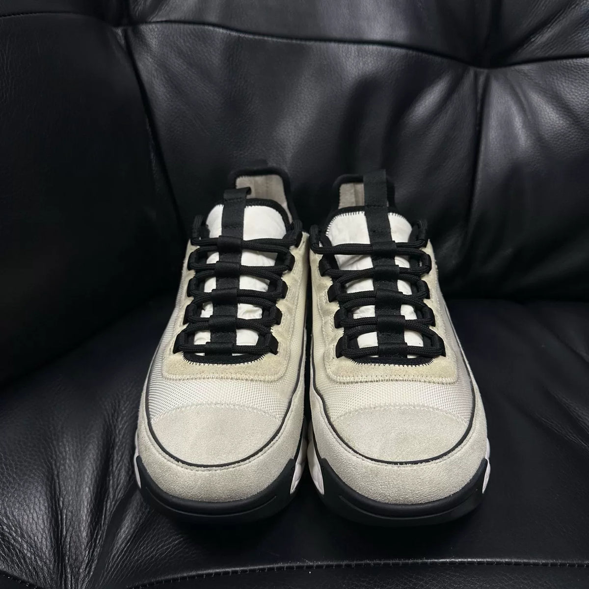 Chanel Suede Lace-Up Logo Low-Top Sneakers