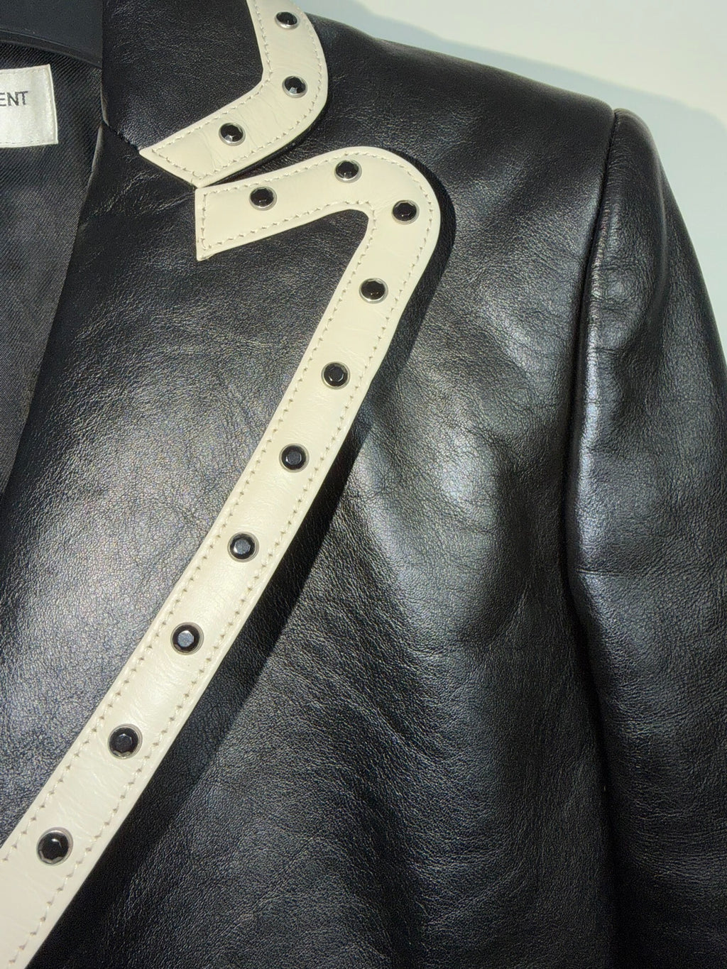 Saint Laurent Slp19ss Black White Studded Suit