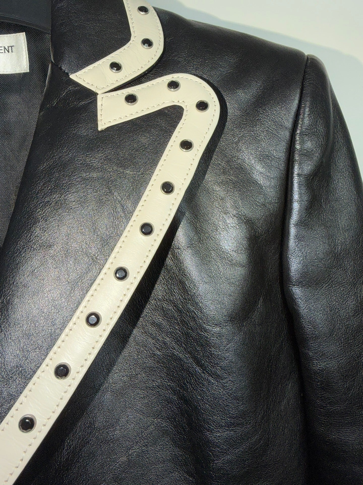 Saint Laurent Slp19ss Black White Studded Suit