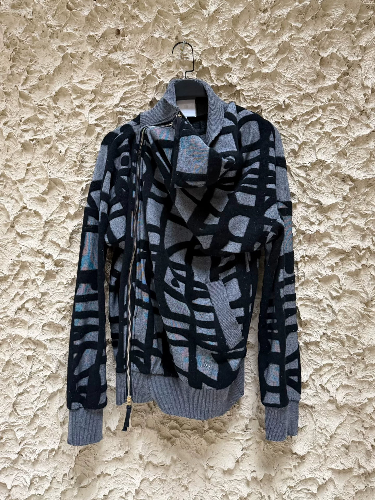 Vivienne Westwood Deconstructed Drape Collar Asymmetric Pull Jacket