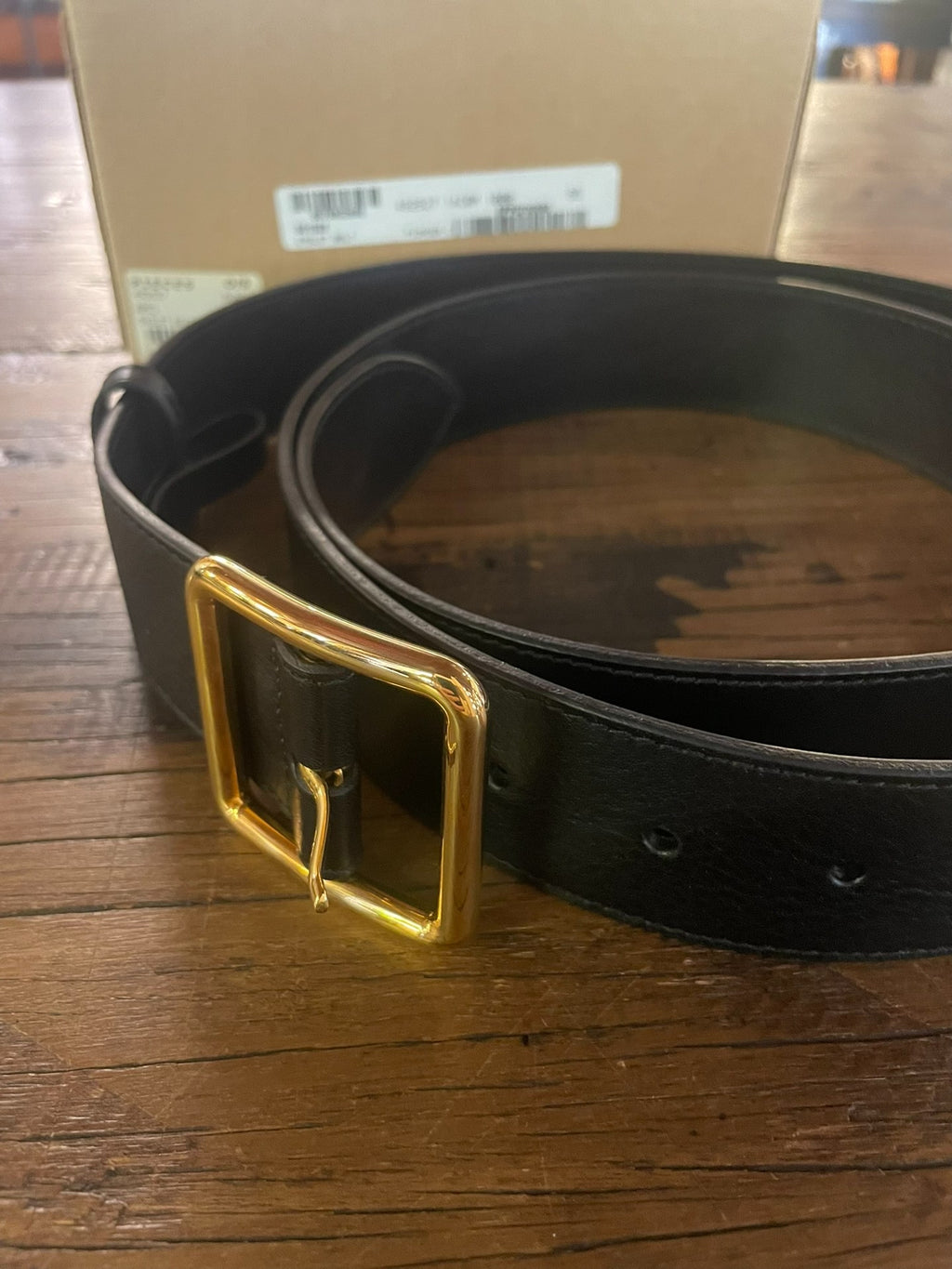Alexander McQueen AW17 Black Gold Buckle Eyelet Leather Belt