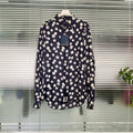 Louis Vuitton Long Sleeve Monogram All-Over Print Button-Front Silk Navy Shirt