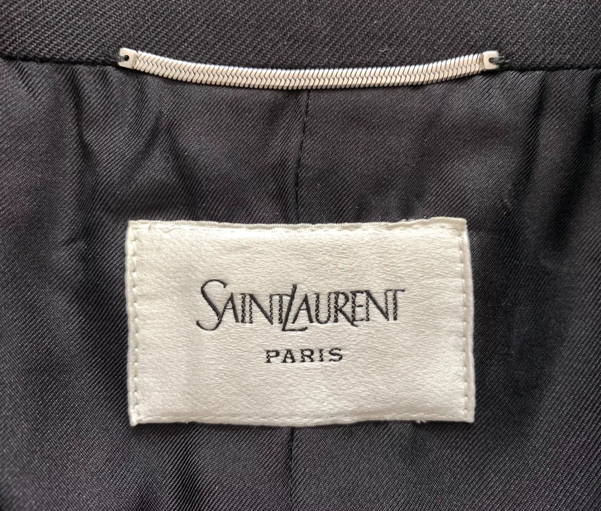 Saint Laurent SS25 Black Peak-Lapel Double-Breasted Wool Jacket