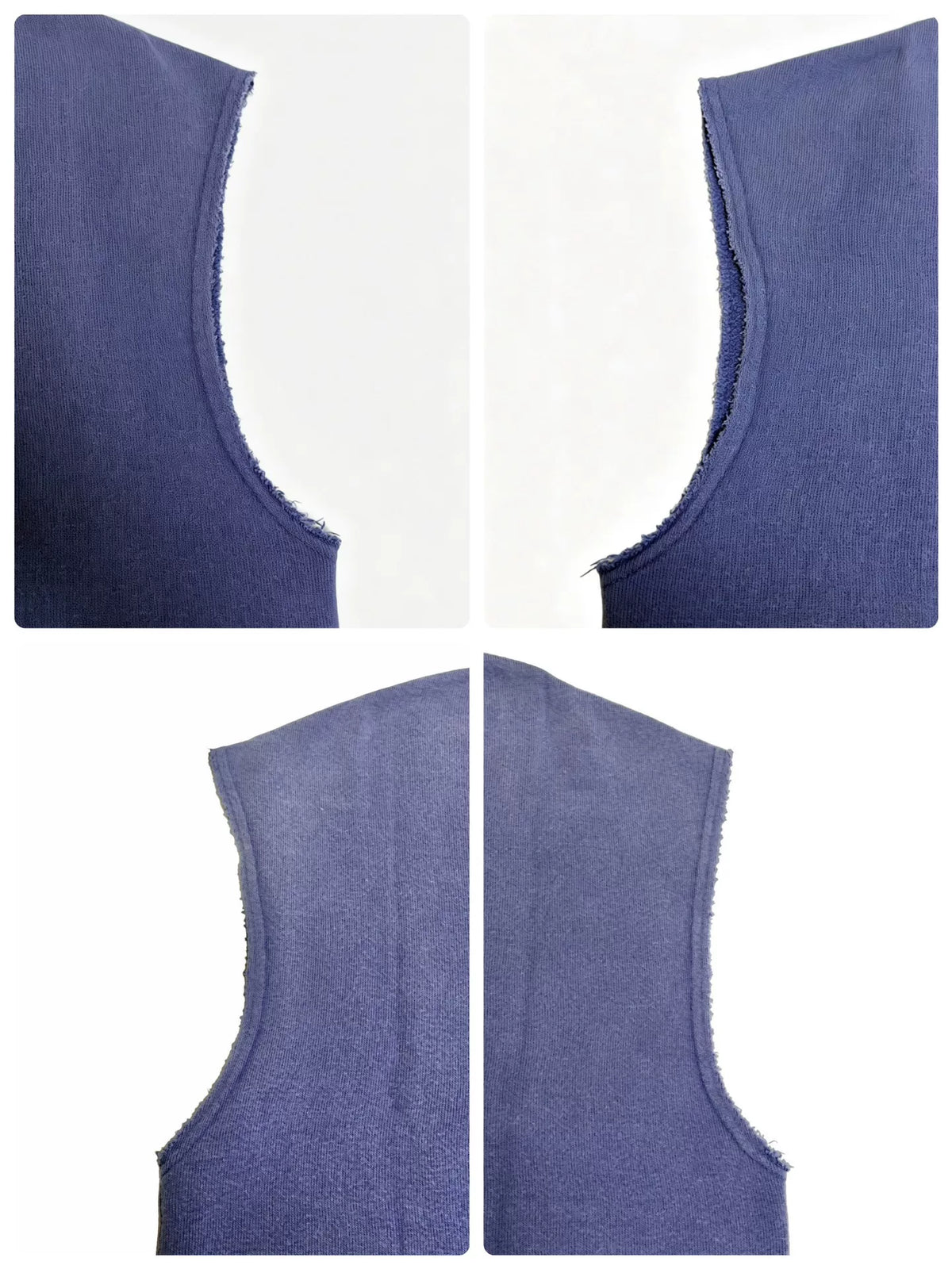 visvim SS24 Blue MONDO SWEAT S/L DMGD (U.D.) Knit Vest