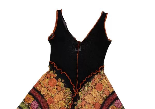 Jean Paul Gaultier Vintage Black Pattern Mesh Dress
