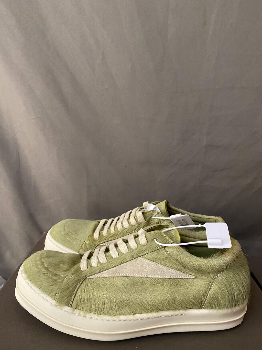 Rick Owens mainline green horsehair sneakers