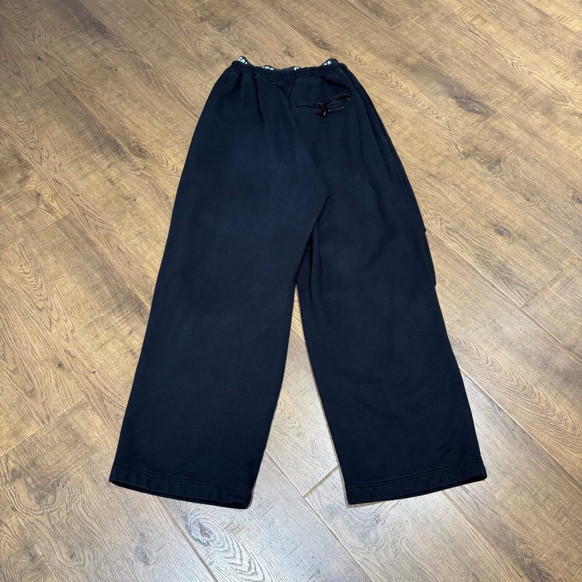 Balenciaga Double-Waist Ruched Washed Trousers