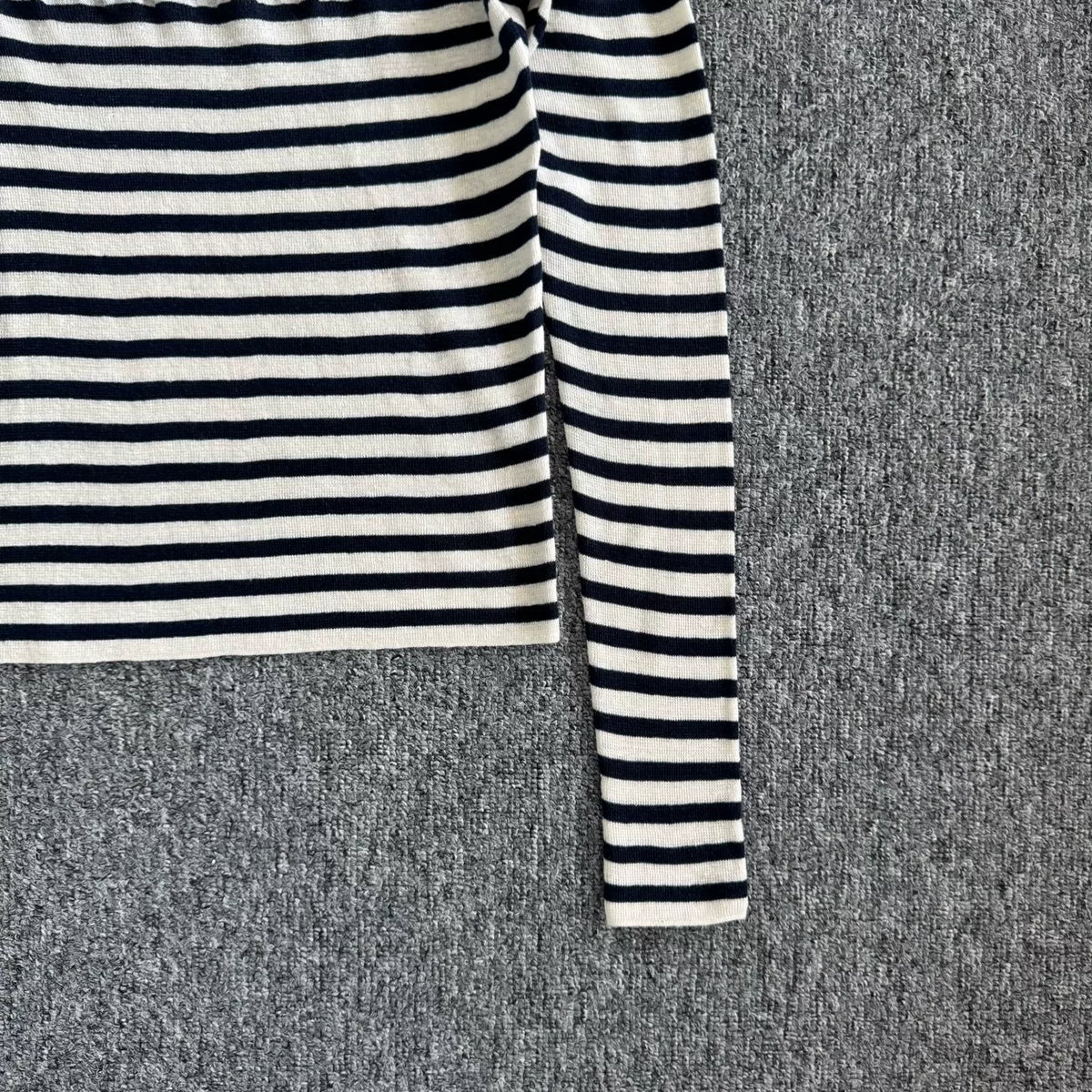 Dior Blue White Stripe Silk Cashmere Knit Top