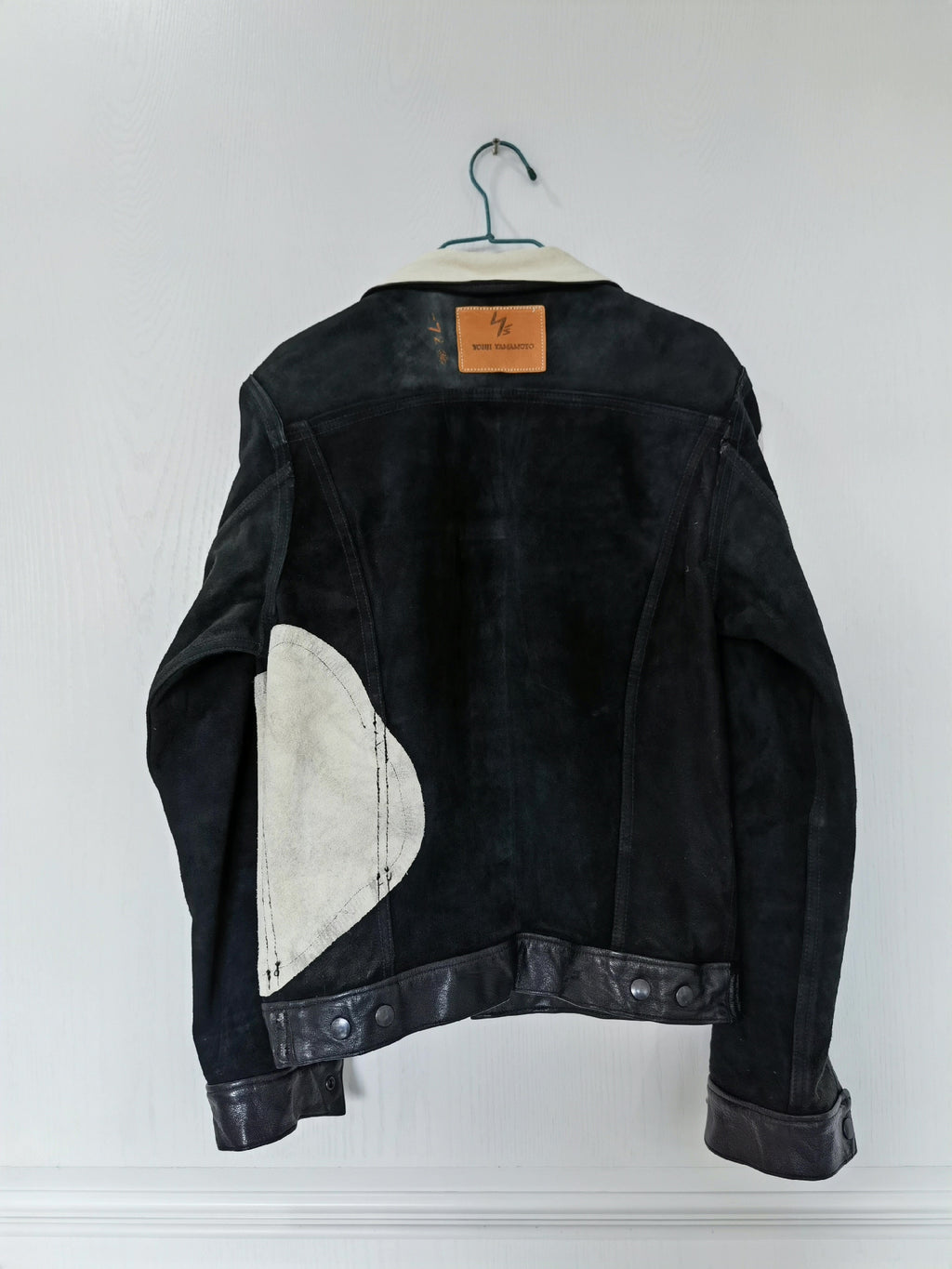 Yohji Yamamoto reversible boiled egg stitching leather jacket