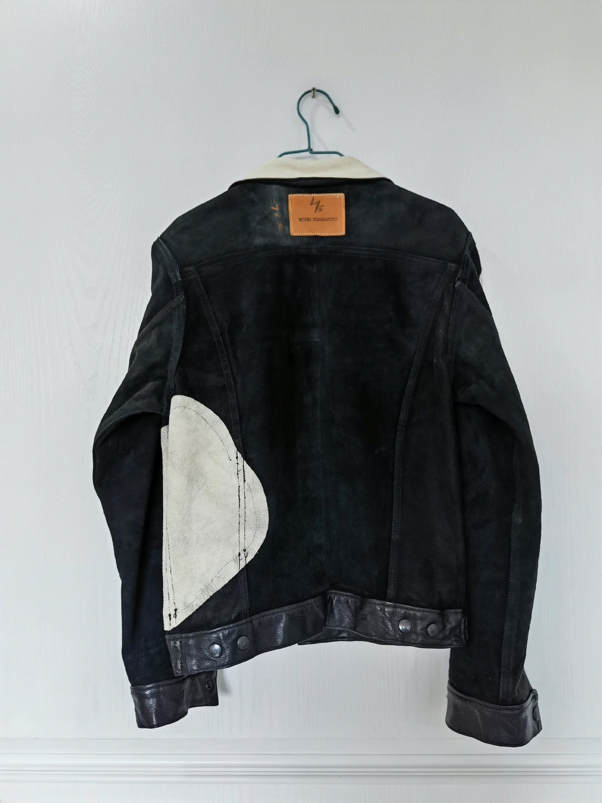 Yohji Yamamoto reversible boiled egg stitching leather jacket