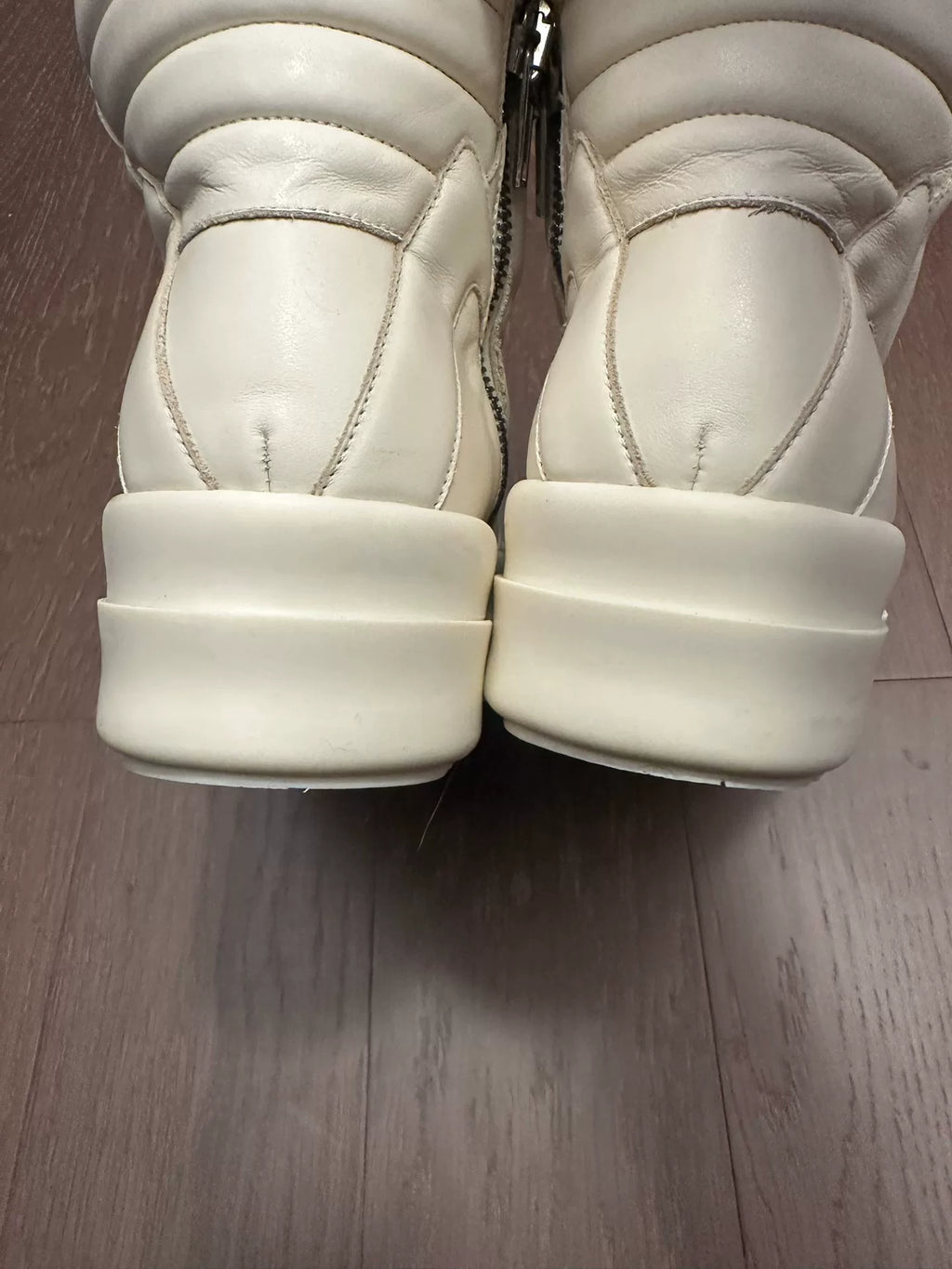 Rick Owens White Inverted-Triangle Sneakers