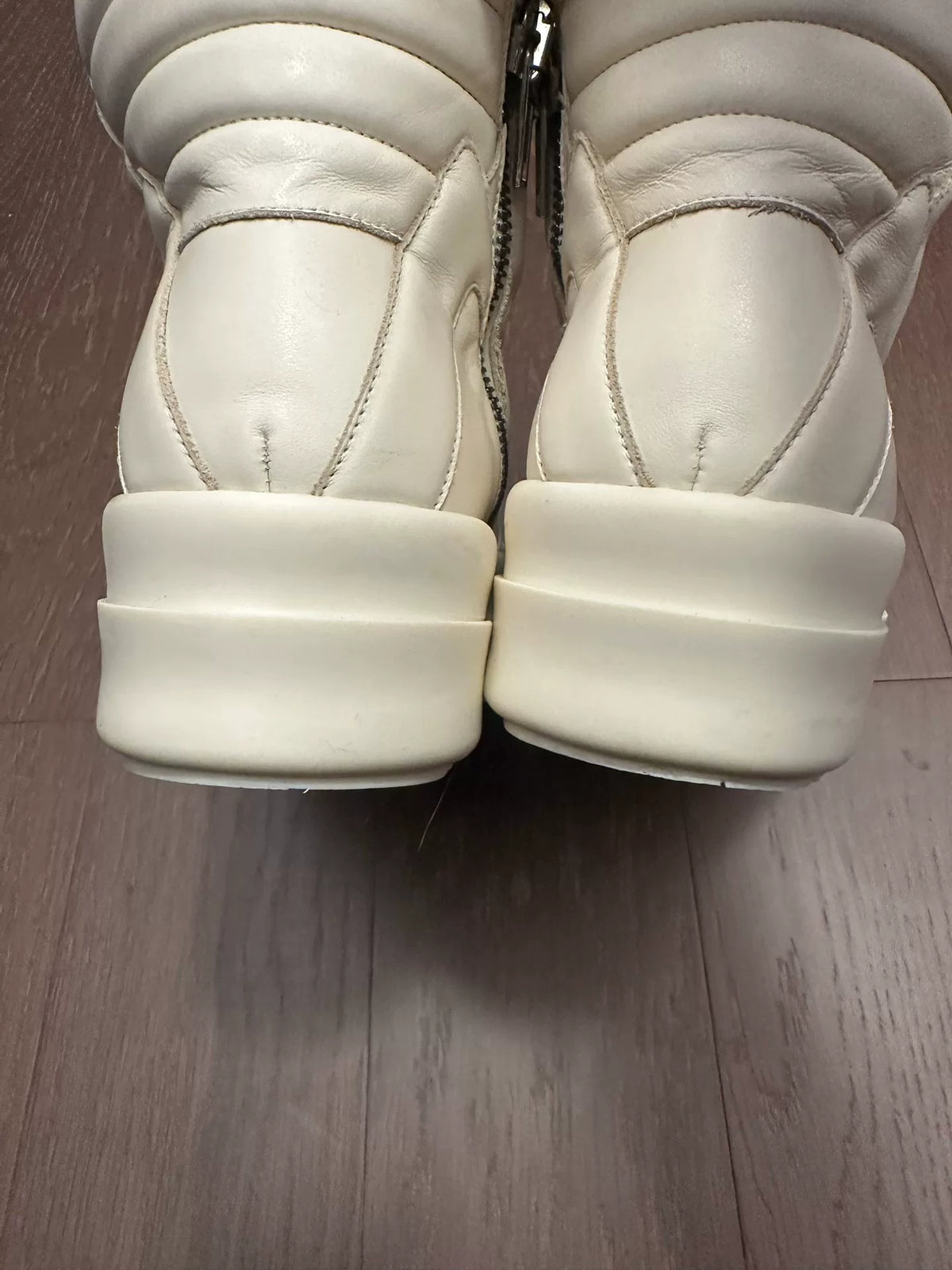 Rick Owens White Inverted-Triangle Sneakers