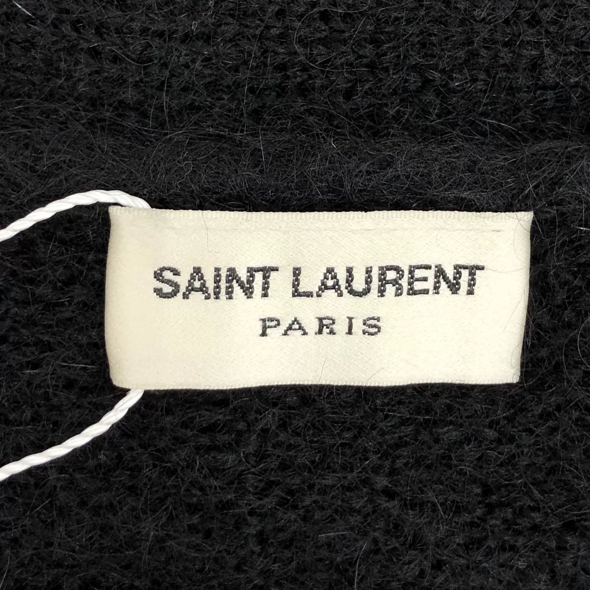 Saint Laurent Yves Black Five-Point Star Sequin Beaded Mohair V-Neck Single-Breasted Cardigan Jacket