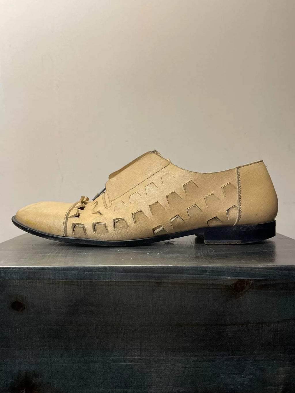 Maison Martin Margiela Cut‑out Hollow‑out Zipper Leather Shoes