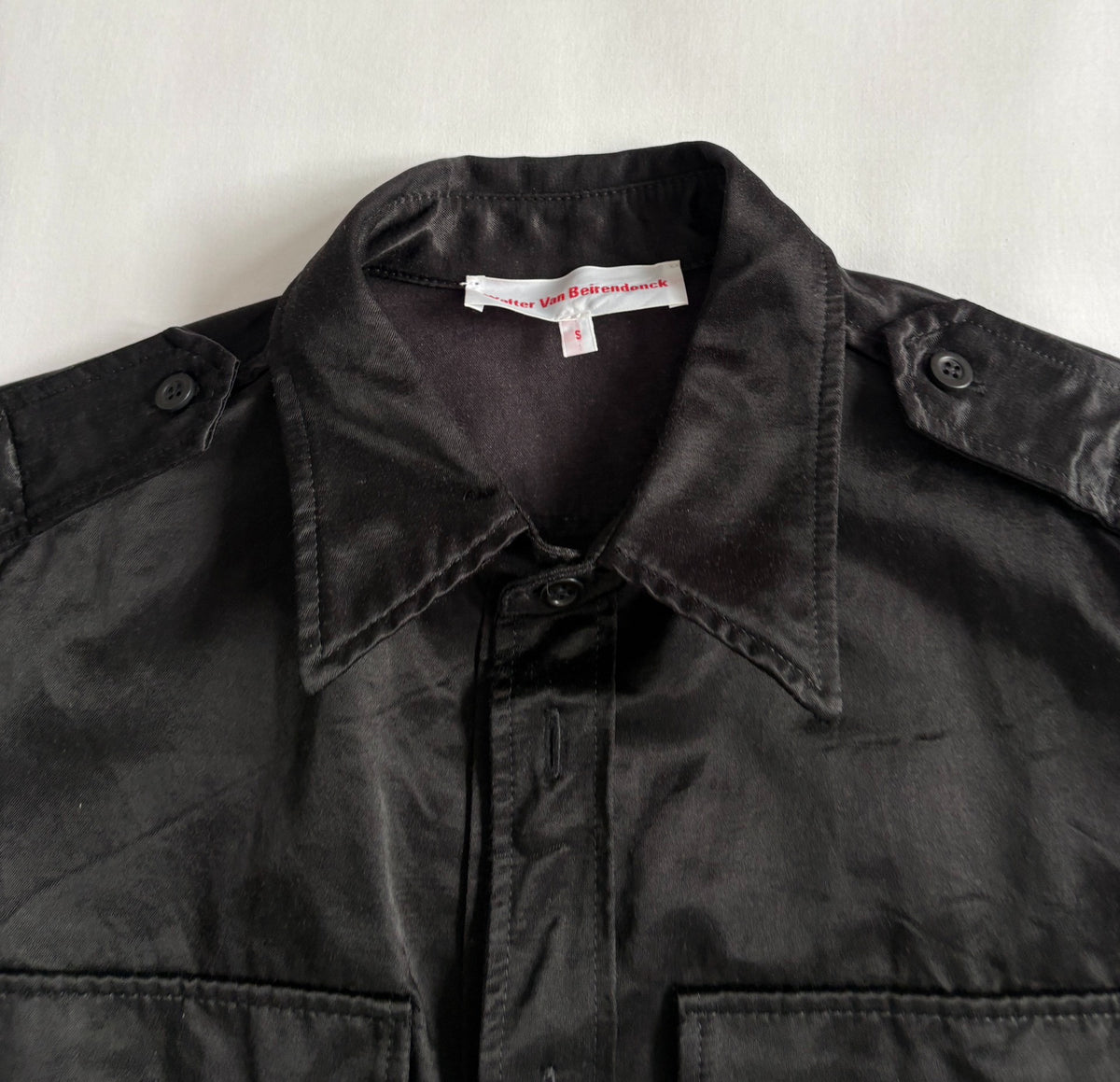 Walter Van Beirendonck runway model embroidered work‑wear shirt