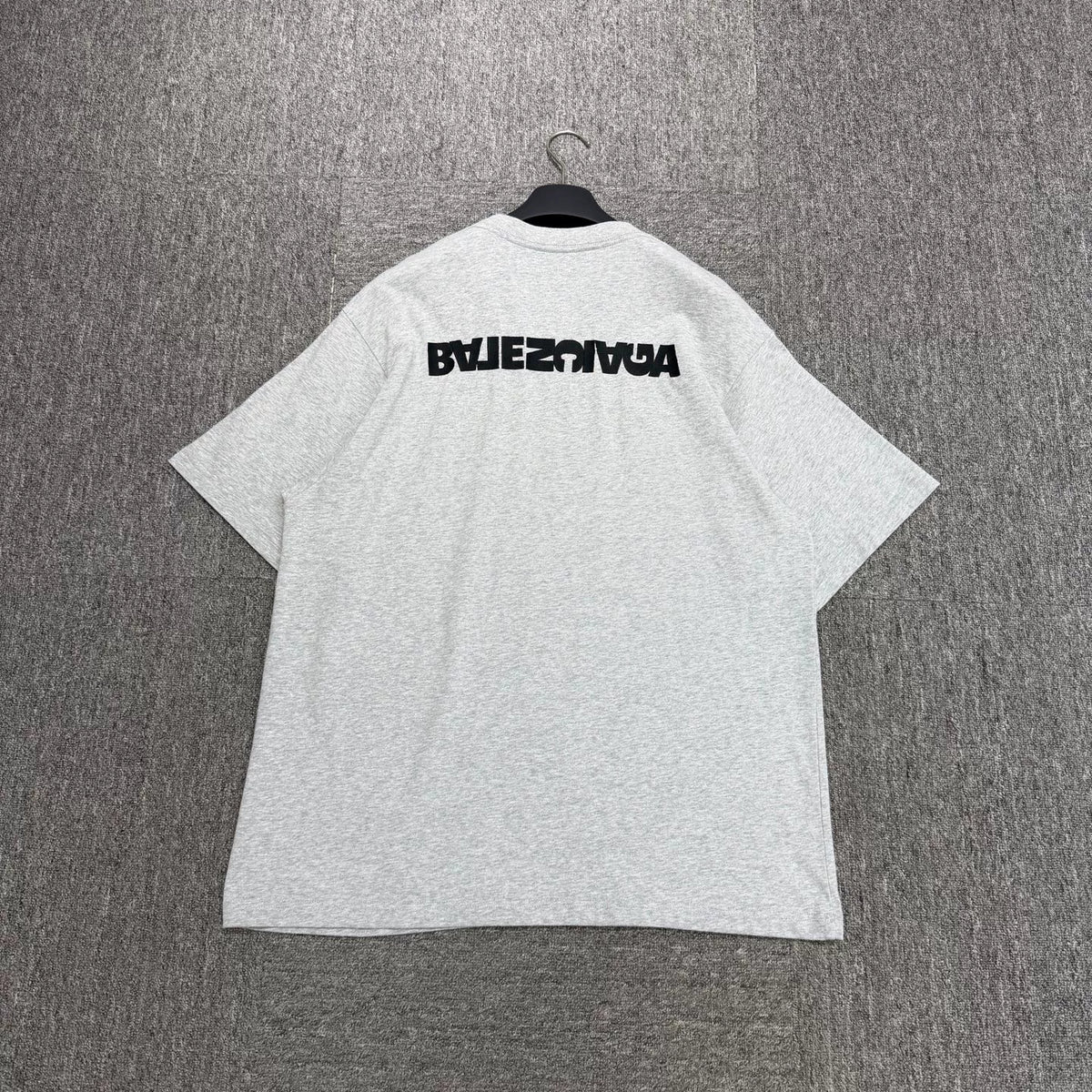 Balenciaga Inverted Embroidered Letter Short Sleeve Top