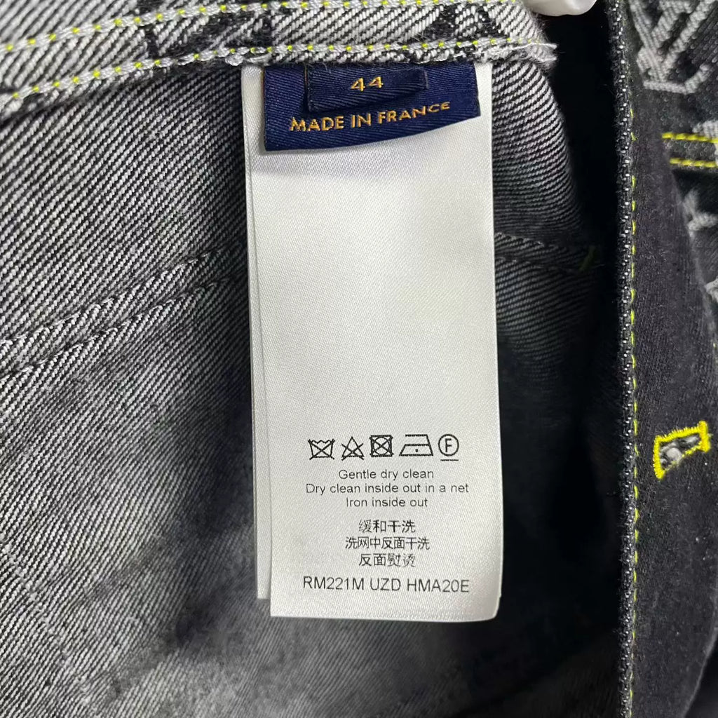 Louis Vuitton Black Deconstructed Monogram Denim Jacket