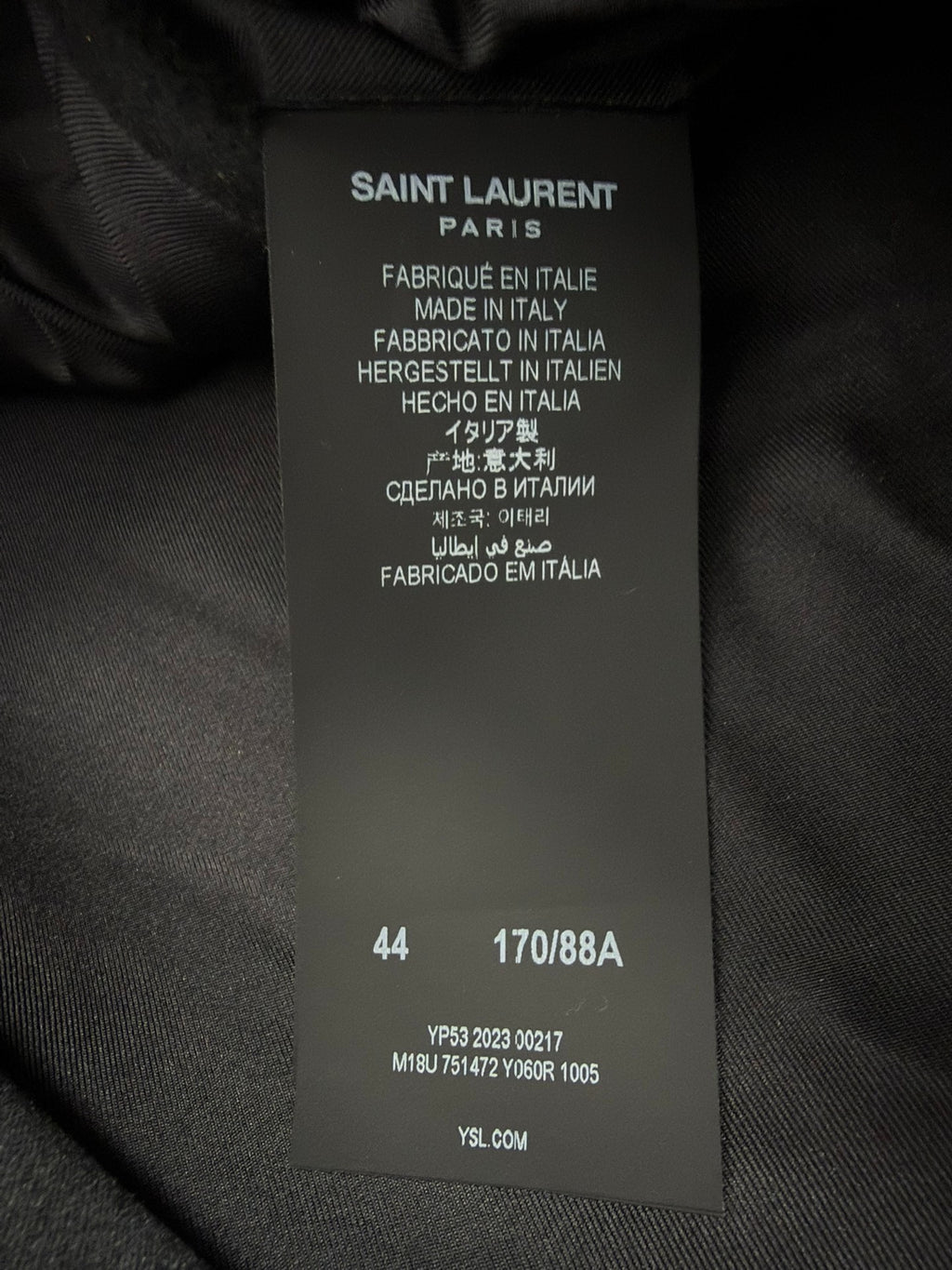 Saint Laurent Slp23fw Black Double-Breasted Tuxedo Jacket Suit