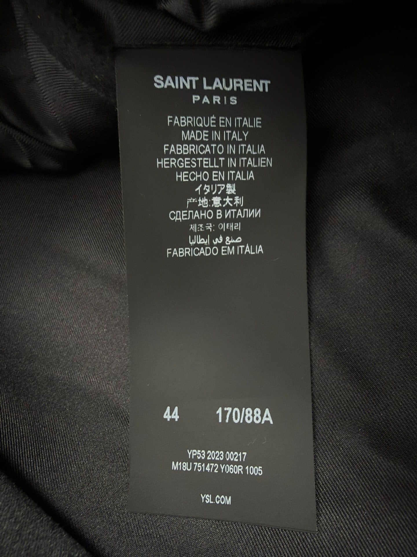 Saint Laurent Slp23fw Black Double-Breasted Tuxedo Jacket Suit