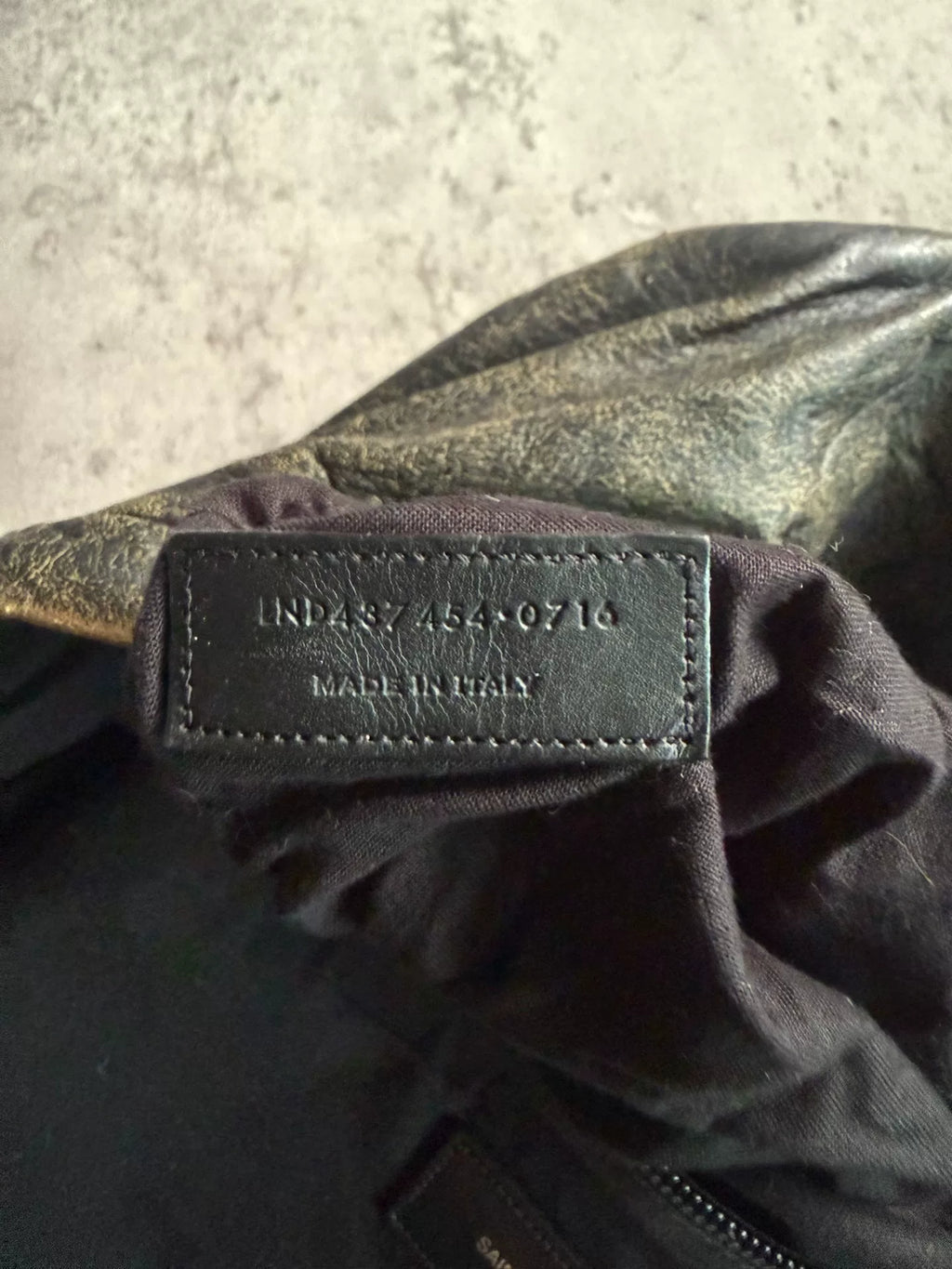 Saint Laurent Paris 16AW Black Washed Distressed Calfskin Backpack by Hedi Slimane