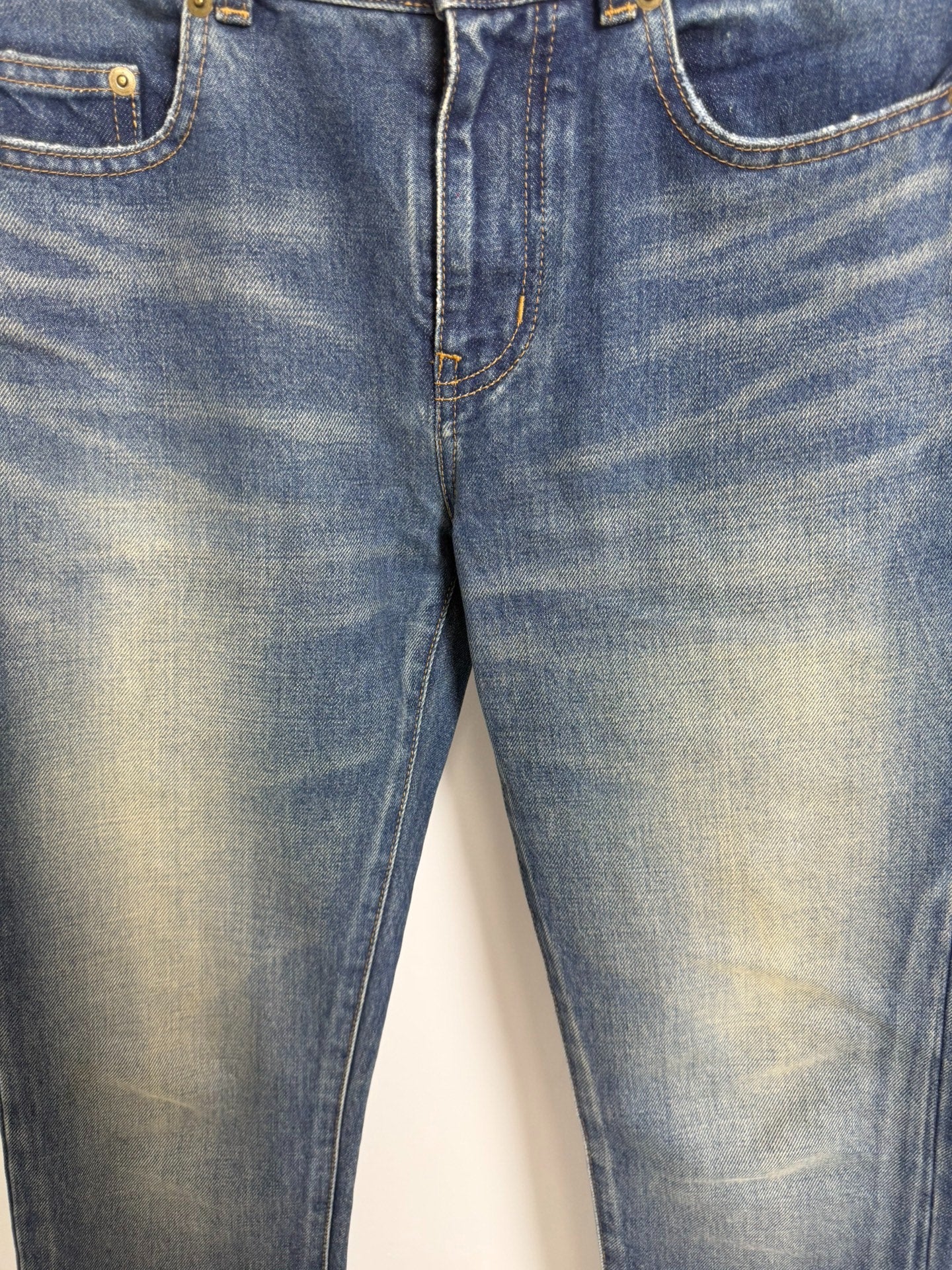 Saint Laurent Slp17fwd02 Washed Blue Jeans