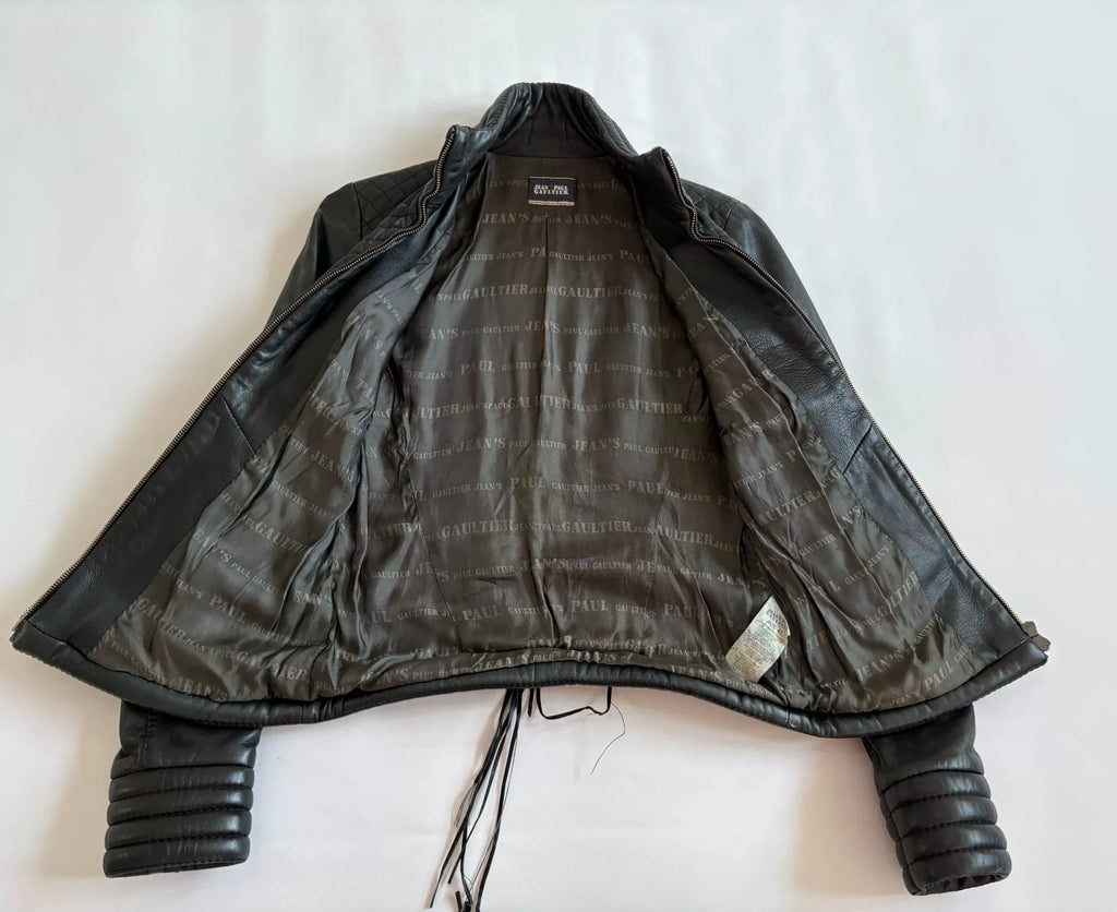 Jean Paul Gaultier Vintage Quilted Circle Leather Jacket