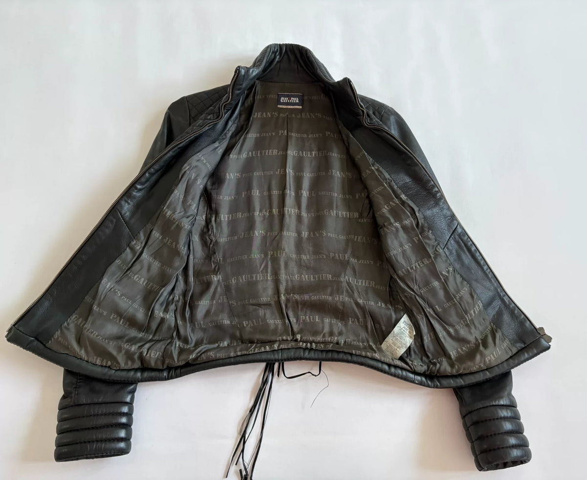 Jean Paul Gaultier Vintage Quilted Circle Leather Jacket