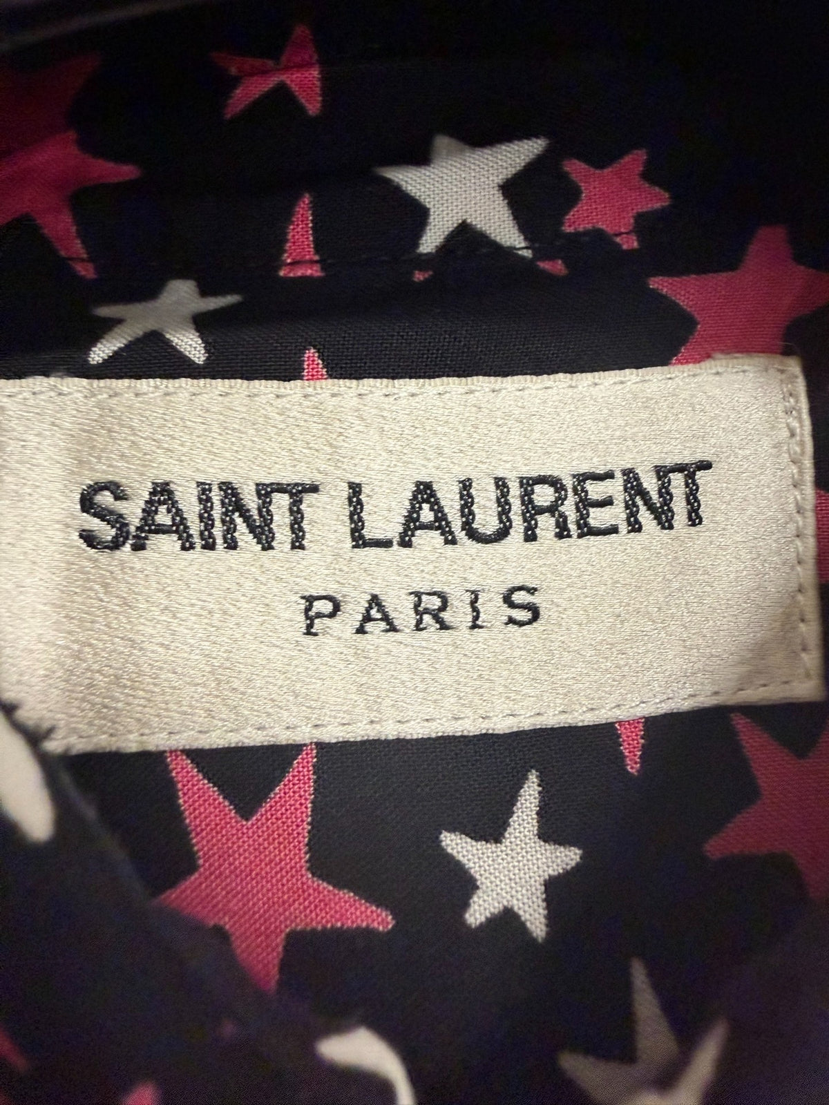 Saint Laurent Paris FW16 Pink White Star Shirt by Hedi Slimane