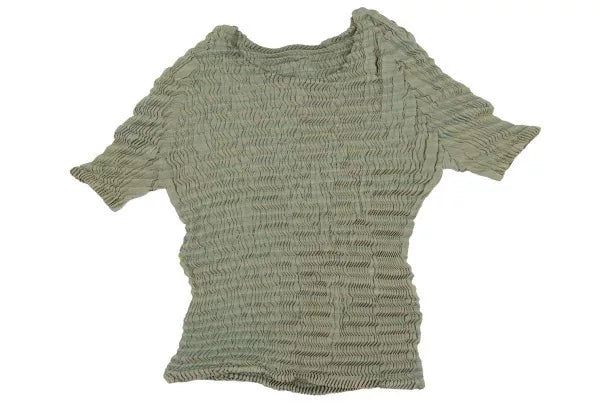 Issey Miyake Vintage Green Pleated Top