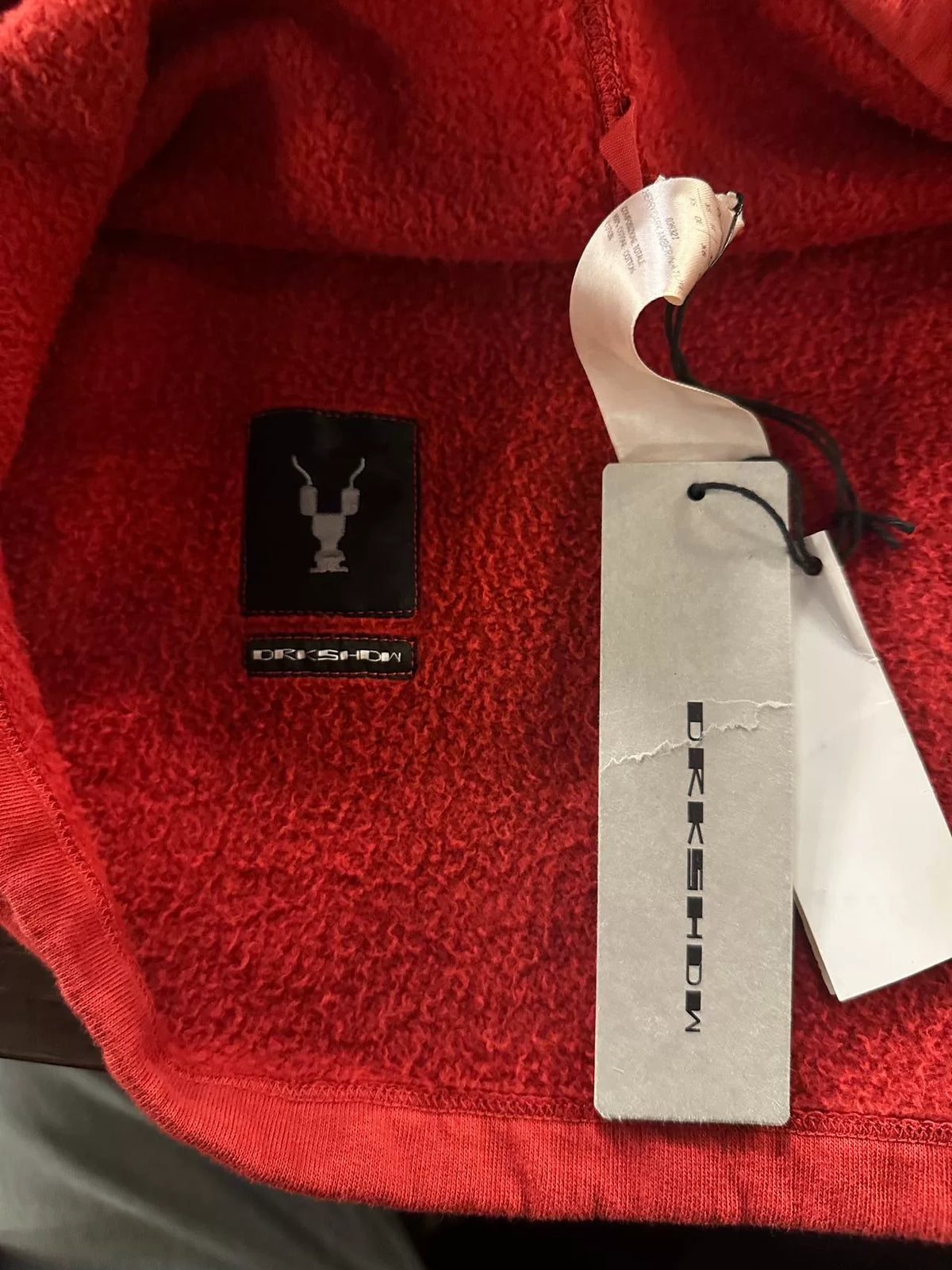 Rick Owens FW19 Red Gym Print Layered Cotton Sweater