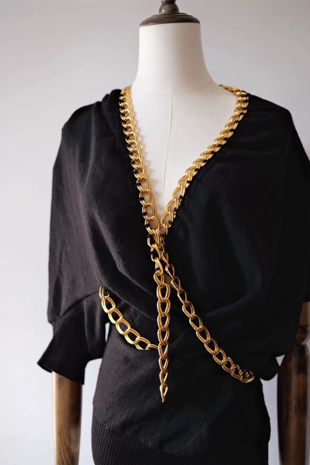 Junya Watanabe chain wool mid-sleeve top
